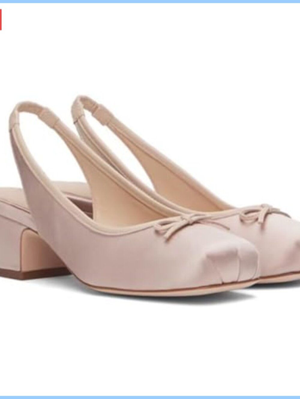 Ruched Satin Slingback Pumps Square Toe Ballerina Heels Bow Chunky Block Heel